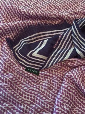 J.Crew Women's Purple Patterned Lightweight Scarf Top